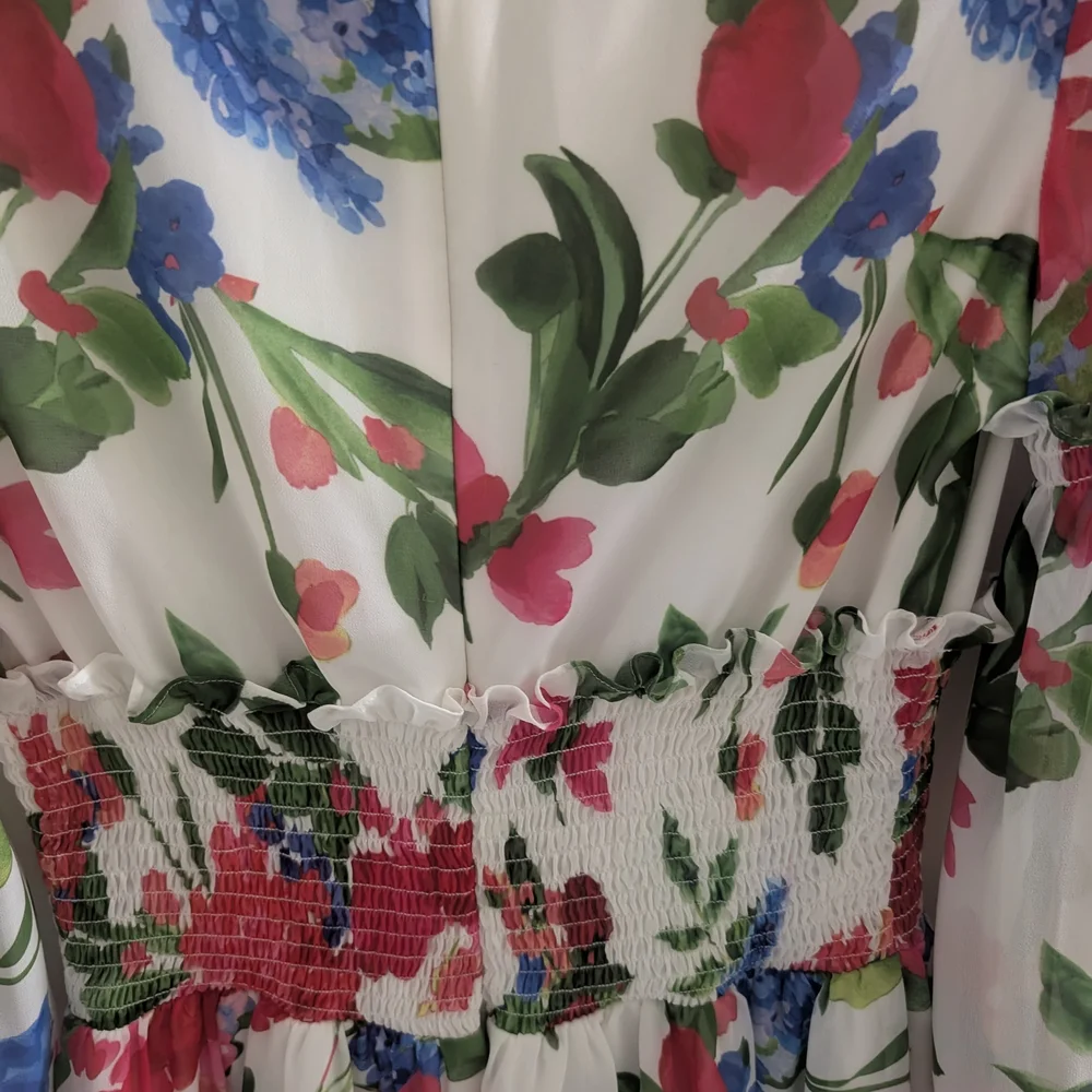 Marciano Multicolor Floral Long Sleeve Dress - Picture 13 of 15